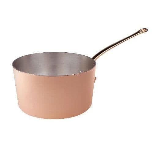 Pentole Agnelli Hög kastrull i konserverad koppar med 1 handtag 16 cm - ALCU105F16