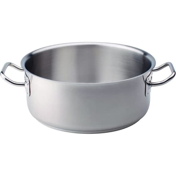 Pentole Agnelli Låg Aluminiumgryta med 2 handtag i Rostfritt Stål 18/10, silver 32 cm Silver -
