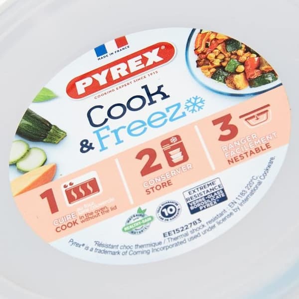 PYREX - Runt fat 12 cm 0l6 + Cool Freeze lock - 40 till 300°c