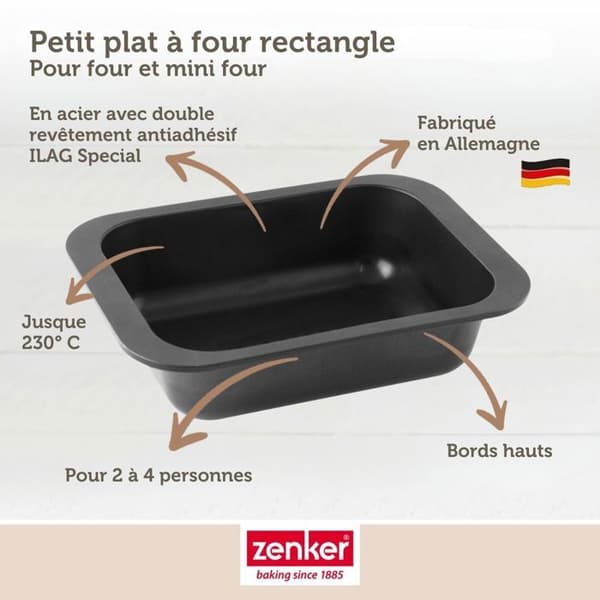 Ugnsform - Zenker - 7280 - 24 x 17,5 cm - Non-stick stål - För små portioner