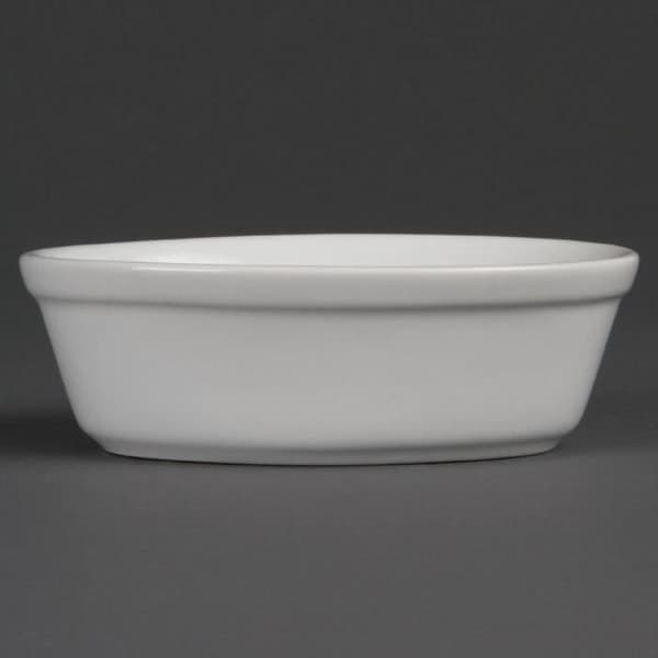 Oval gratängskål - Olympia - 52x161x116mm - Vit - Box med 6 - Stöttålig