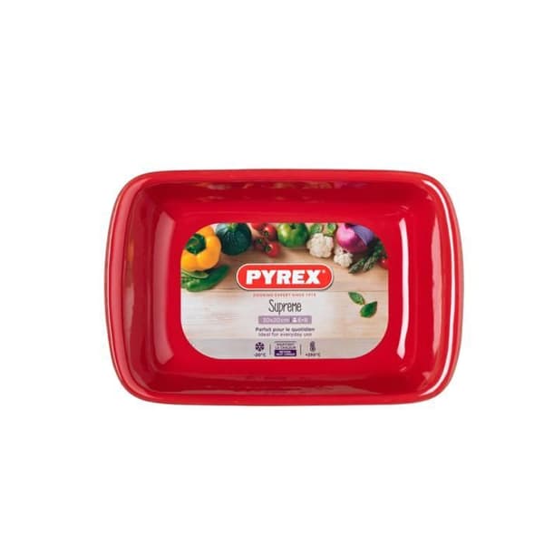 REKTANGULÄR UGNSFORM 30X20 RÖD PYREX SUPREME