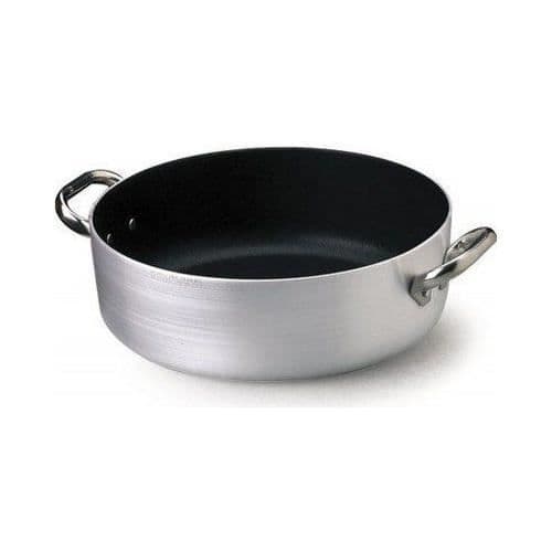 Pentole Agnelli Platinum Grypanna i aluminium, med 2 handtag i rostfritt stål, silver 24cm silver - ALSA106S24