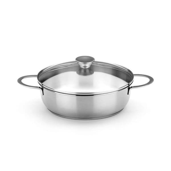 BRA Ancora | Stekpanna med lock 26 cm, rostfritt stål 18/10, utan non-stick, hel induktion passar alla kök.