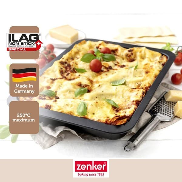 Lasagneplåt - Zenker - Ref. 7503 - Rostfritt stål - 36 x 27 x 5 cm - Ej diskmaskinssäker