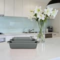Miniatyrbild 2 av 6: Relaxdays set med 3 ugnsformar i keramik; lasagneform; tiramisuform; mikrovågsugnform; ugnstillagning; grå
