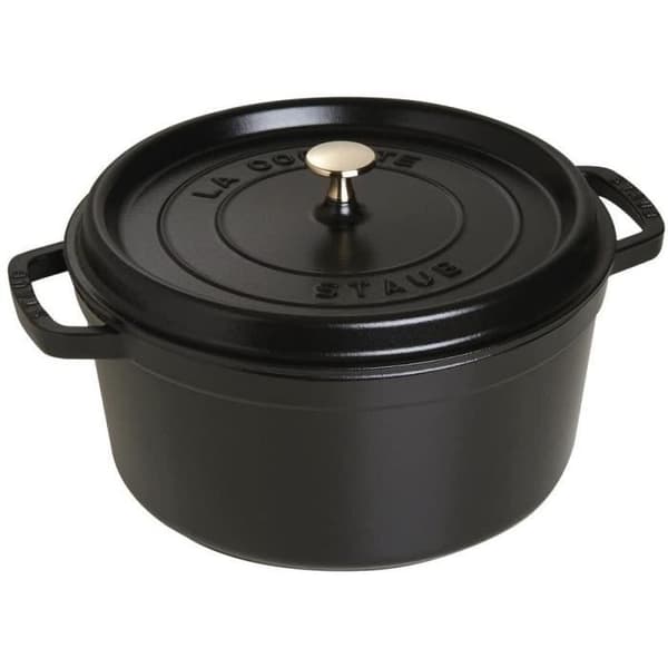 STAUB Round Cocotte 7 QT - Svart (Matt) 28 cm - 1102825