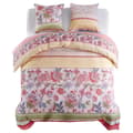 Miniatyrbilde 1 av 4: vidaXL Sengetrekk blomster/stripet rosa 200x220/80x80 cm