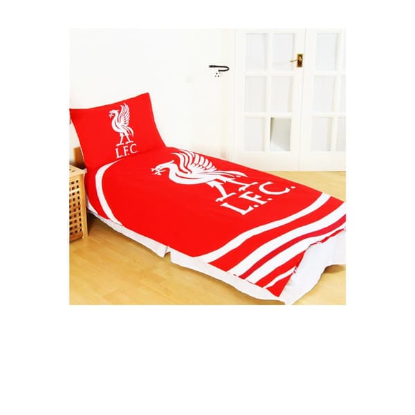 Liverpool FC Official Reversible Pulse Single Duvet Set Red/White Single