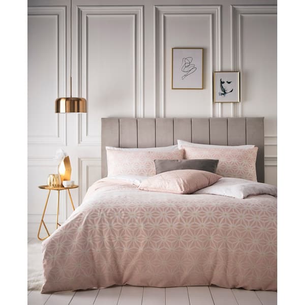 Furn Tessellate påslakan och kuddfodral Blush Pink/Gold King