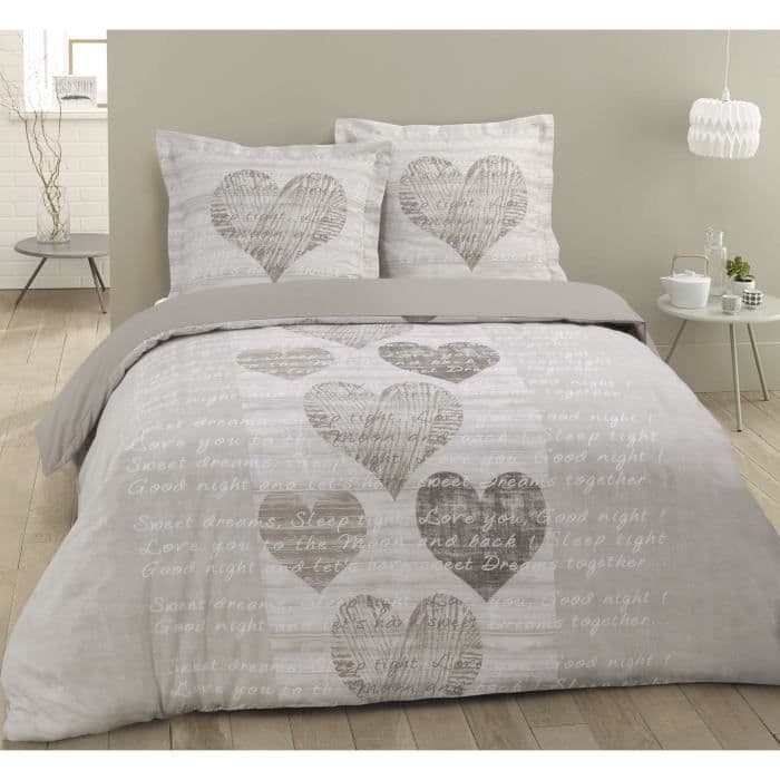 VISION Alice-pussilakana - 100% puuvillaa - 1 pussilakana 240 x 260 cm + 2 tyynyliinaa 65 x 65 cm - beige