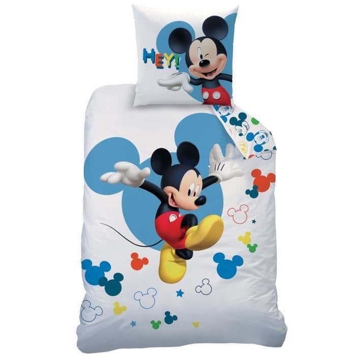 Disney Mickey Story Dynesæt - 1 dynebetræk og 1 pudebetræk - 140 x 200 cm - blå