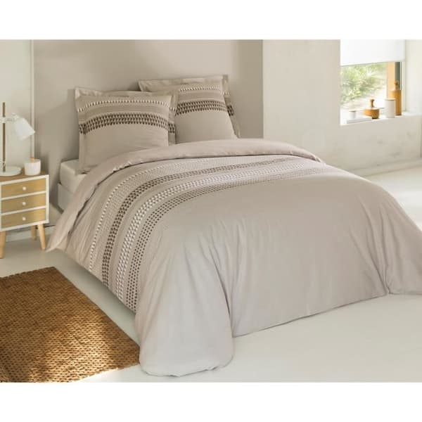 VISION Anthony täcke - 100% bomull - 220 x 240 cm - Beige