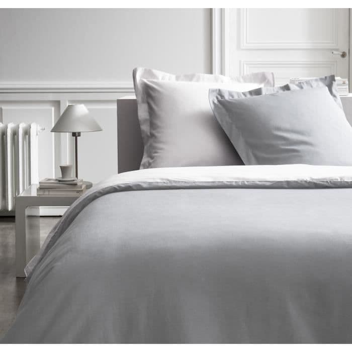 Sengesæt 240X260 2 personer To-tone hvid Percale PREMIUM
