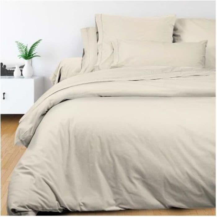 SOLEIL d'OCRE Camille dynebetræk - Percale bomuld - 240 x 260 cm - Ecru
