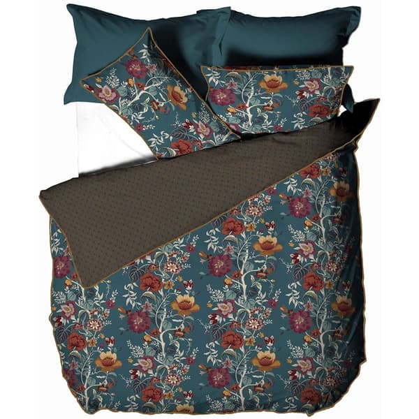 Paoletti Bloom Floral Duvet Cover Set Teal Double