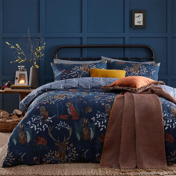 Furn Forest Fauna Duvet Cover Set Navy Double