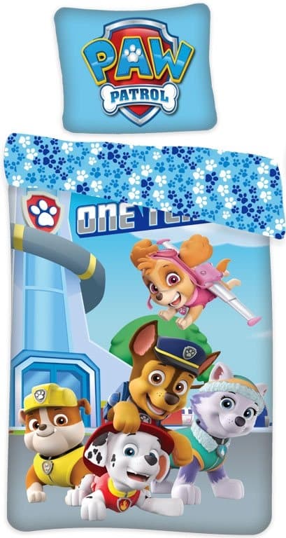 Junior sengetøj 100x140 cm - Paw Patrol - 2 i 1 design - 100% bomuld