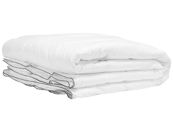 Peitto valkoinen japara-puuvilla 200 x 220 cm 2 hengelle mikrokuitu täyte konepestävä ympärivuotinen