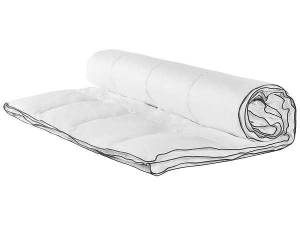 Peitto valkoinen japara-puuvilla 200 x 220 cm 2 hengelle mikrokuitu täyte konepestävä ympärivuotinen