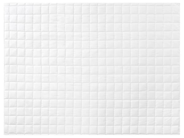 Täcke Vit Polyesterblandning Enkel Storlek 155 x 220 cm Året-runt med knappar Quiltad