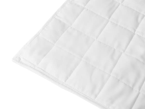 Täcke Vit Polyesterblandning Enkel Storlek 155 x 220 cm Året-runt med knappar Quiltad