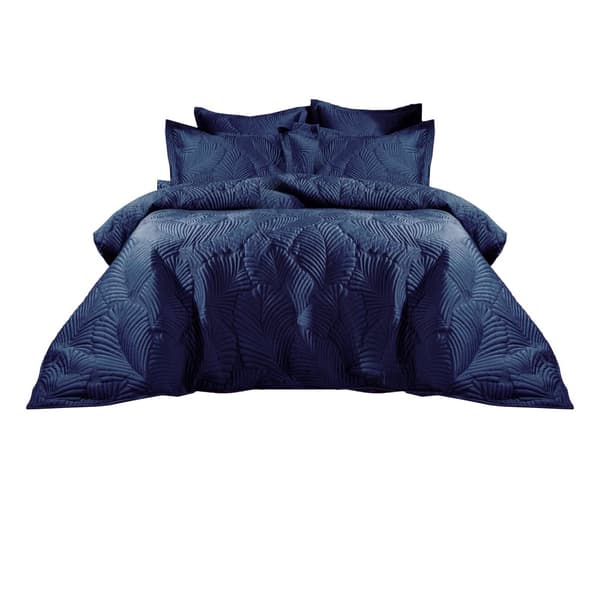 Paoletti Palmeria Velvet Quilted Duvet Cover Set