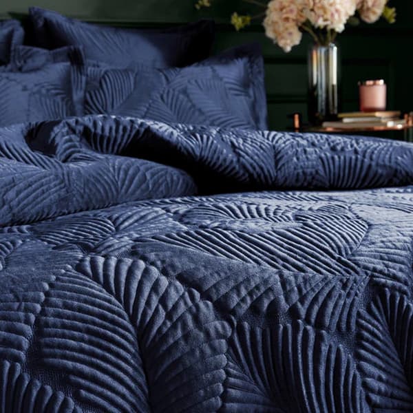 Paoletti Palmeria Velvet Quilted Duvet Cover Set