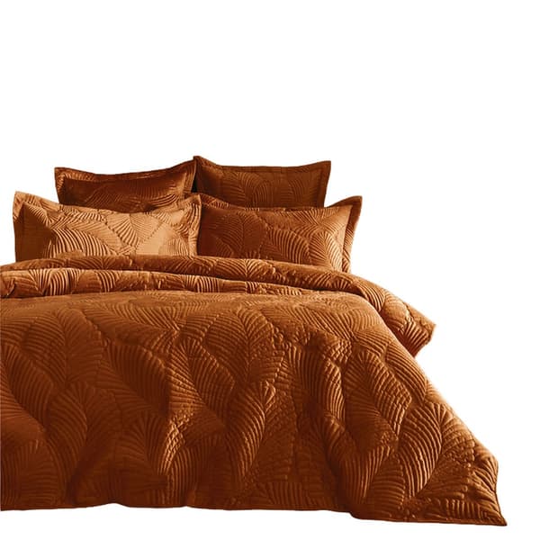 Paoletti Palmeria Velvet Quilted Duvet Cover Set
