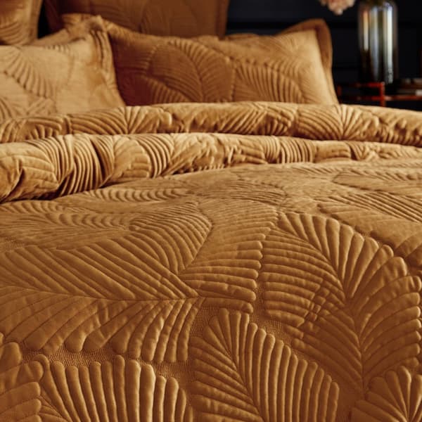 Paoletti Palmeria Velvet Quilted Duvet Cover Set