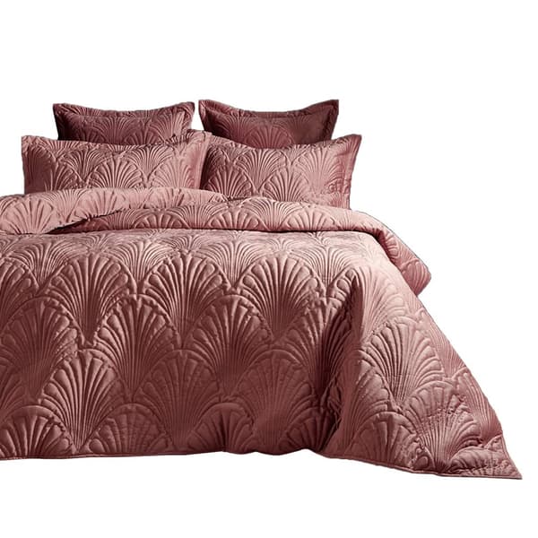 Paoletti Palmeria Velvet Quilted Duvet Cover Set
