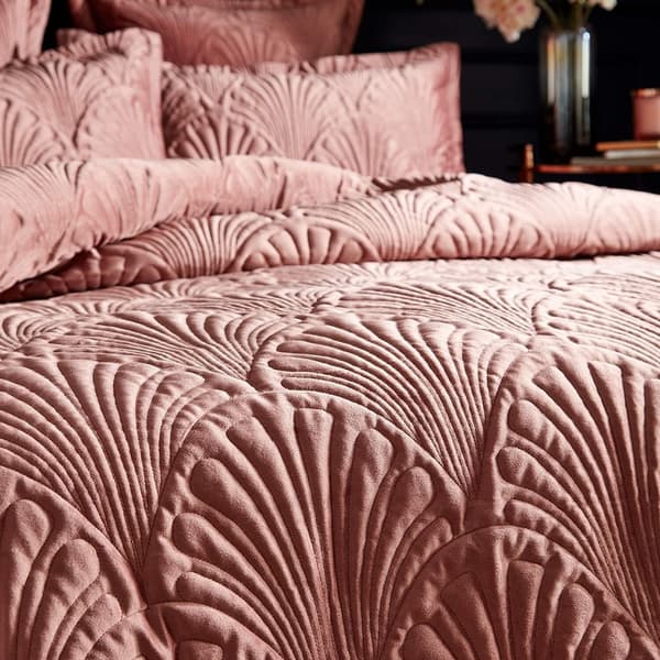 Paoletti Palmeria Velvet Quilted Duvet Cover Set