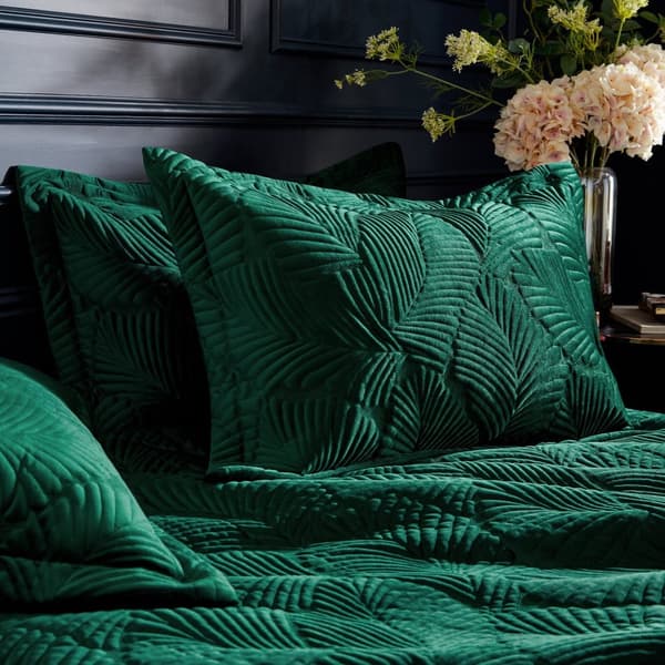 Paoletti Palmeria Velvet Quilted Duvet Cover Set