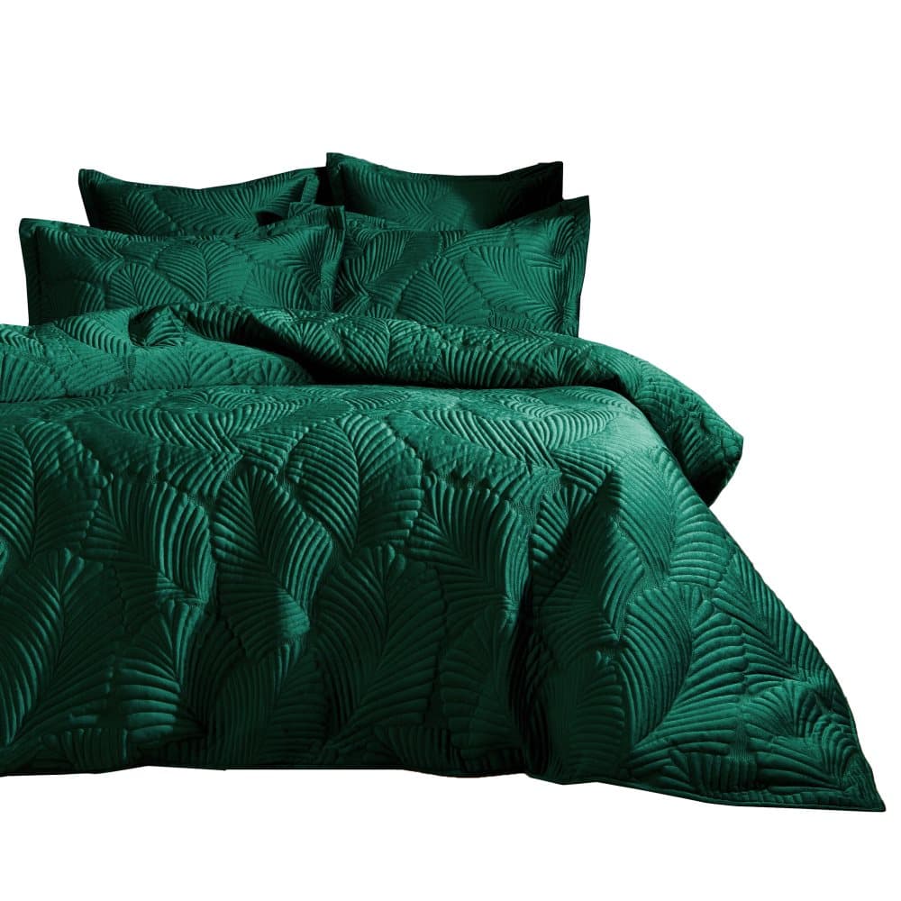 Paoletti Palmeria Velvet Quilted Duvet Cover Set