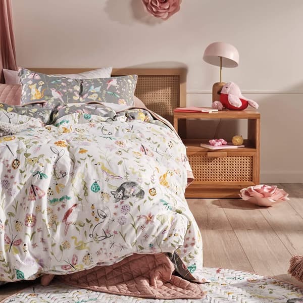 Linen House Sæt med dynebetræk med Garden Friends til børn/børn