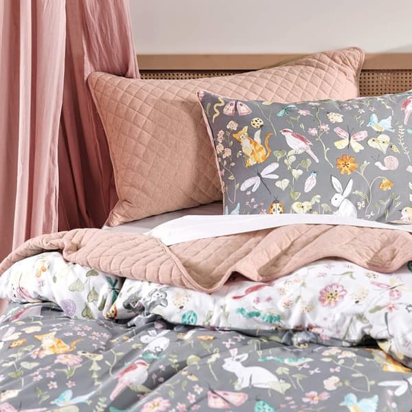 Linen House Sæt med dynebetræk med Garden Friends til børn/børn