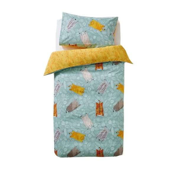 Little Furn Påslakan med vilda vänner Teal Toddler