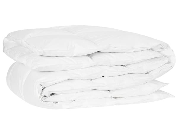 Dyne Hvid Japara Bomuld med Fjer og Dun Fyld Enkeltstørrelse 155 x 220 cm Quiltet Sengetøj Soveværelse