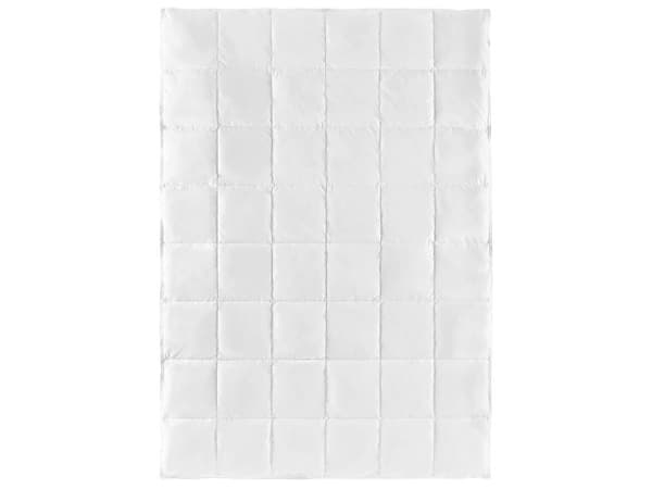 Dyne Hvid Japara Bomuld med Fjer og Dun Fyld Enkeltstørrelse 155 x 220 cm Dobbeltlags Kassette Opdelt God Søvn Nem Pleje Vaskbart Soveværelse