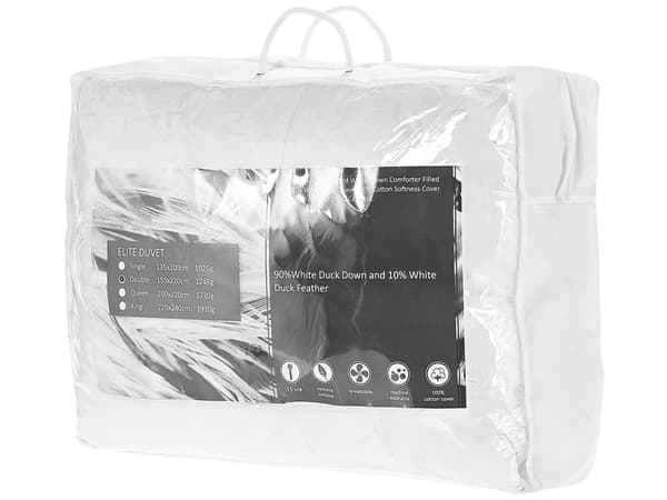 Duntäcke Vit Japara Bomull Enkel Storlek 155 x 200 cm Dunfyllning Quiltad Sängkläder Sovrum
