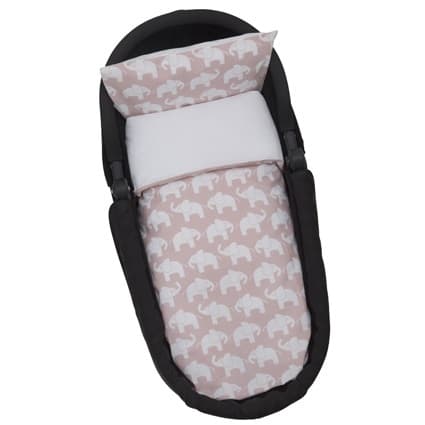 Elefant ECO, Påslakanset För Vagn/vagga, Rosa - Rätt Start