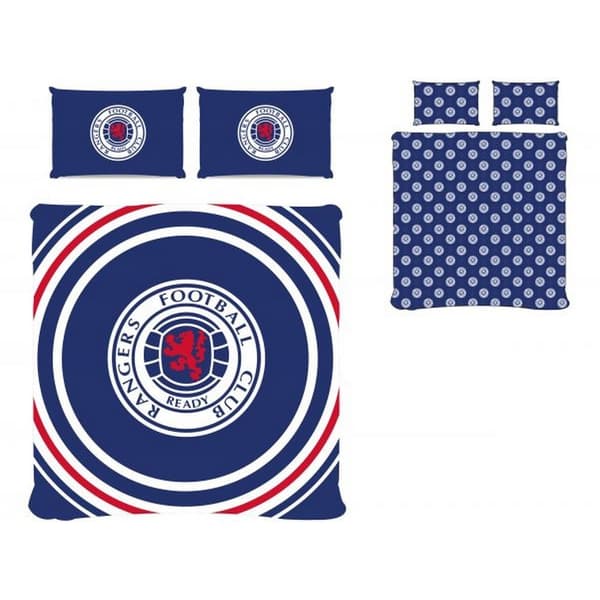Rangers FC Official Football Crest Reversible Double Duvet And Pillow Case Set