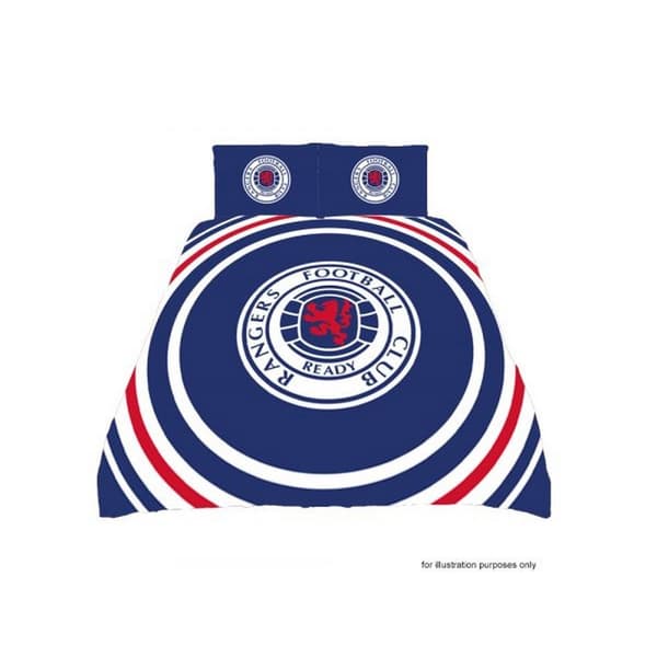 Rangers FC Official Football Crest Reversible Double Duvet And Pillow Case Set Red/White/Blue One Size