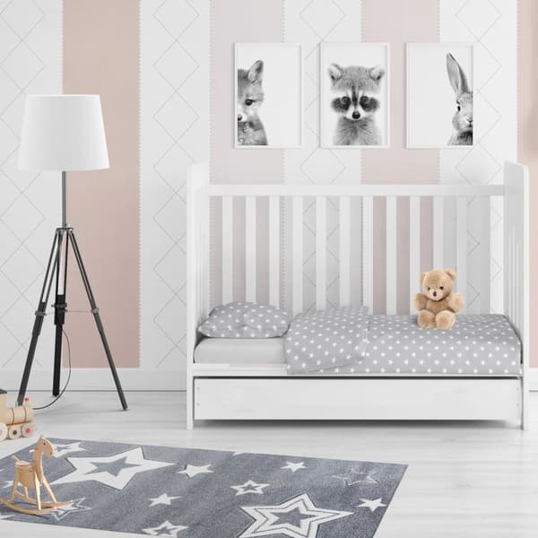 Vauvan vuodevaatteet setti: 90x120 cm + vuodevaatteet - lasten vuodevaatteet vauvan vuodevaatteet tyynyliinalla 60x40 harmaasta puuvillasta valkoisill
