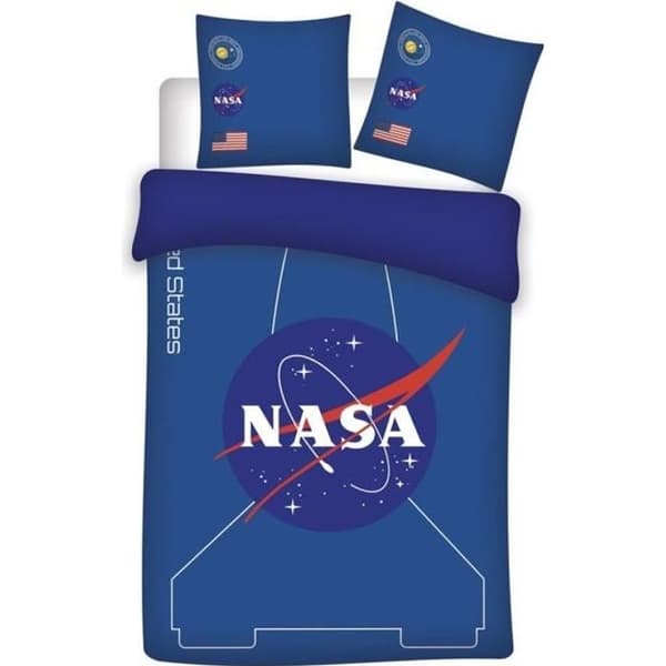 Barnsängsset La Nasa Raket - Blå - Syntetisk - 140 x 200 cm
