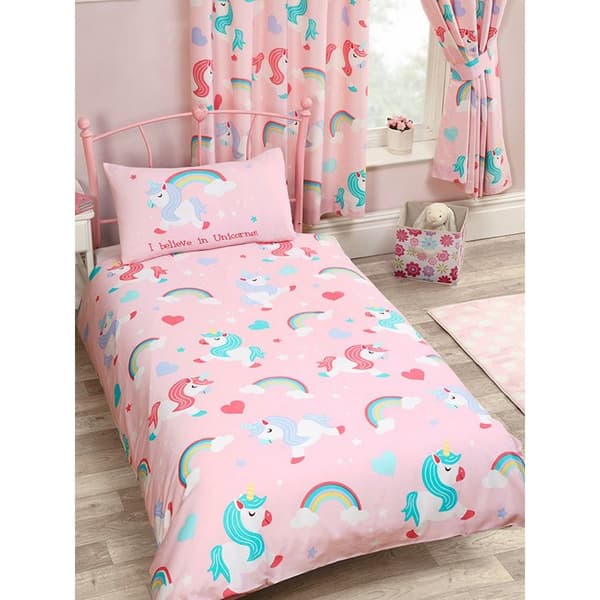 Bedding & Beyond Childrens/Kids I Believe In Unicorn Duvet Cover Set
