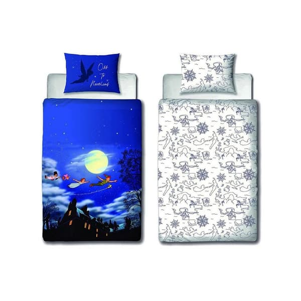Peter Pan Happy Duvet Cover Set Blue/White Single