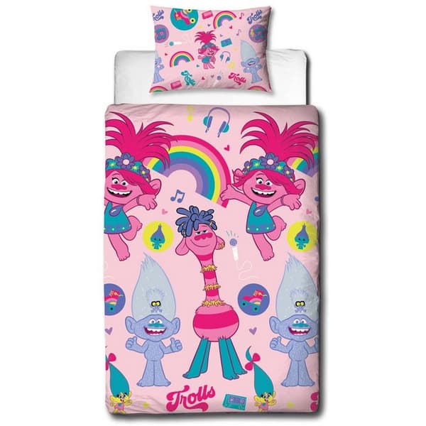 Trolls 2 Concert påslakan Pink Single