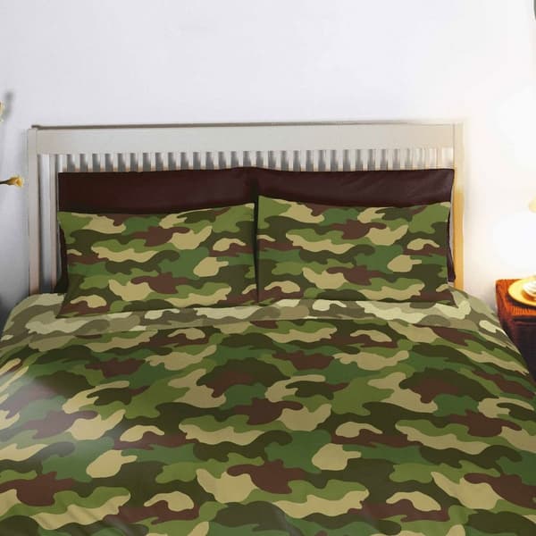 Bedding & Beyond Camo dynebetrækssæt Khaki Green Double