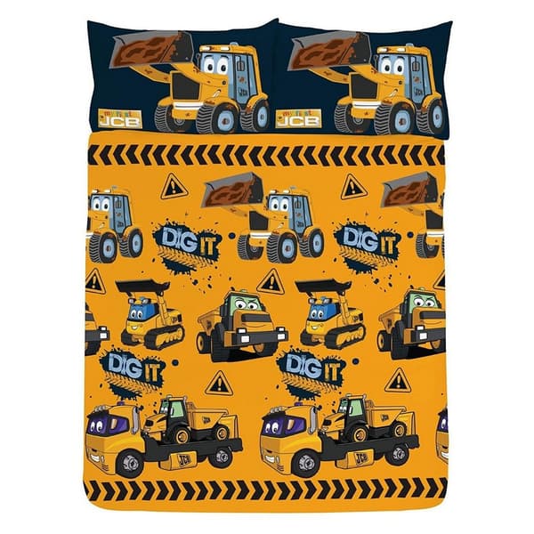 JCB Dig It påslakan Yellow/Black Single